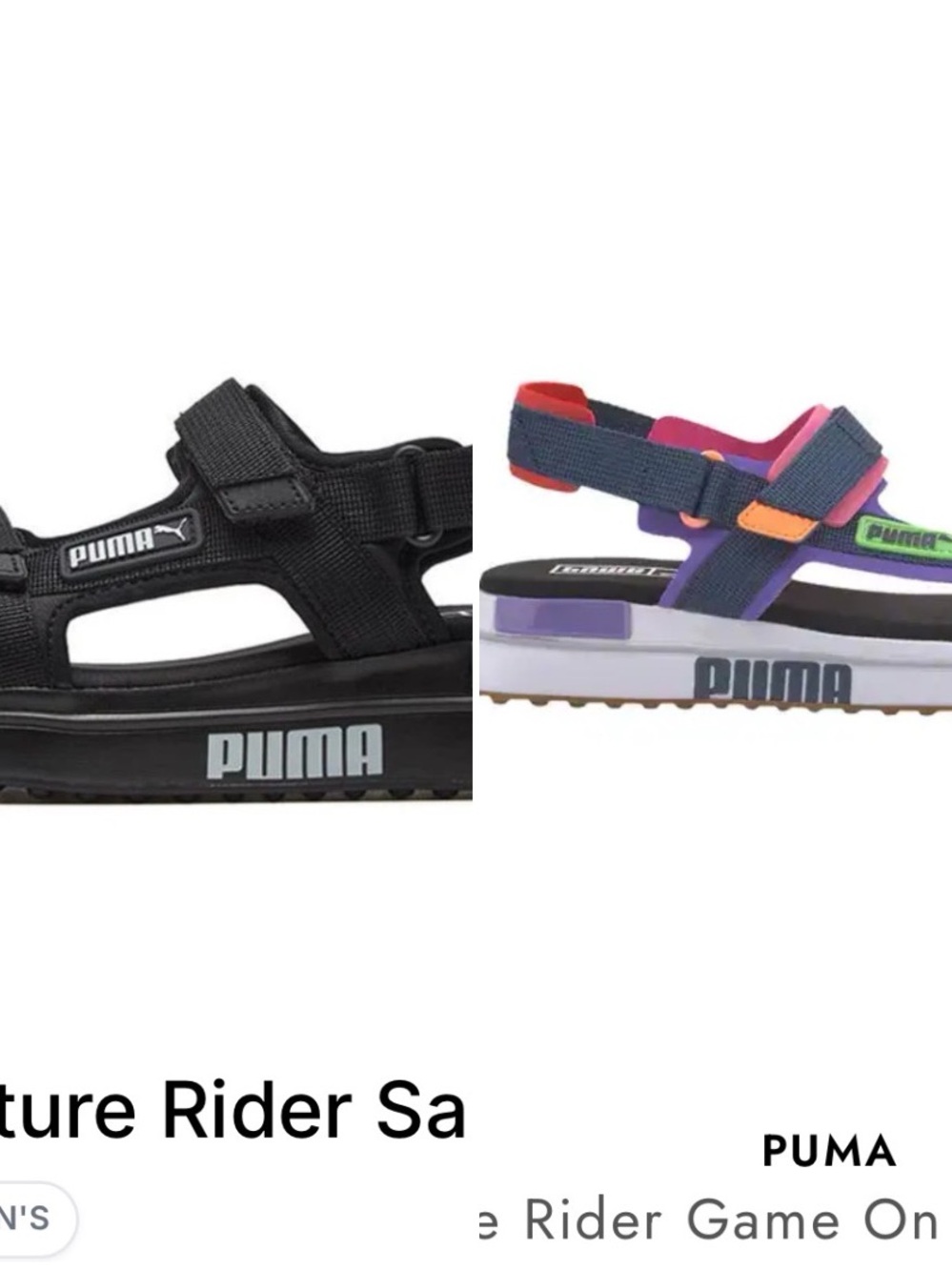 Puma future rider game on sandals!